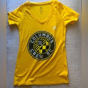 Adidas Columbus Crew SC V-Neck Tee Shirt, Size Medium
